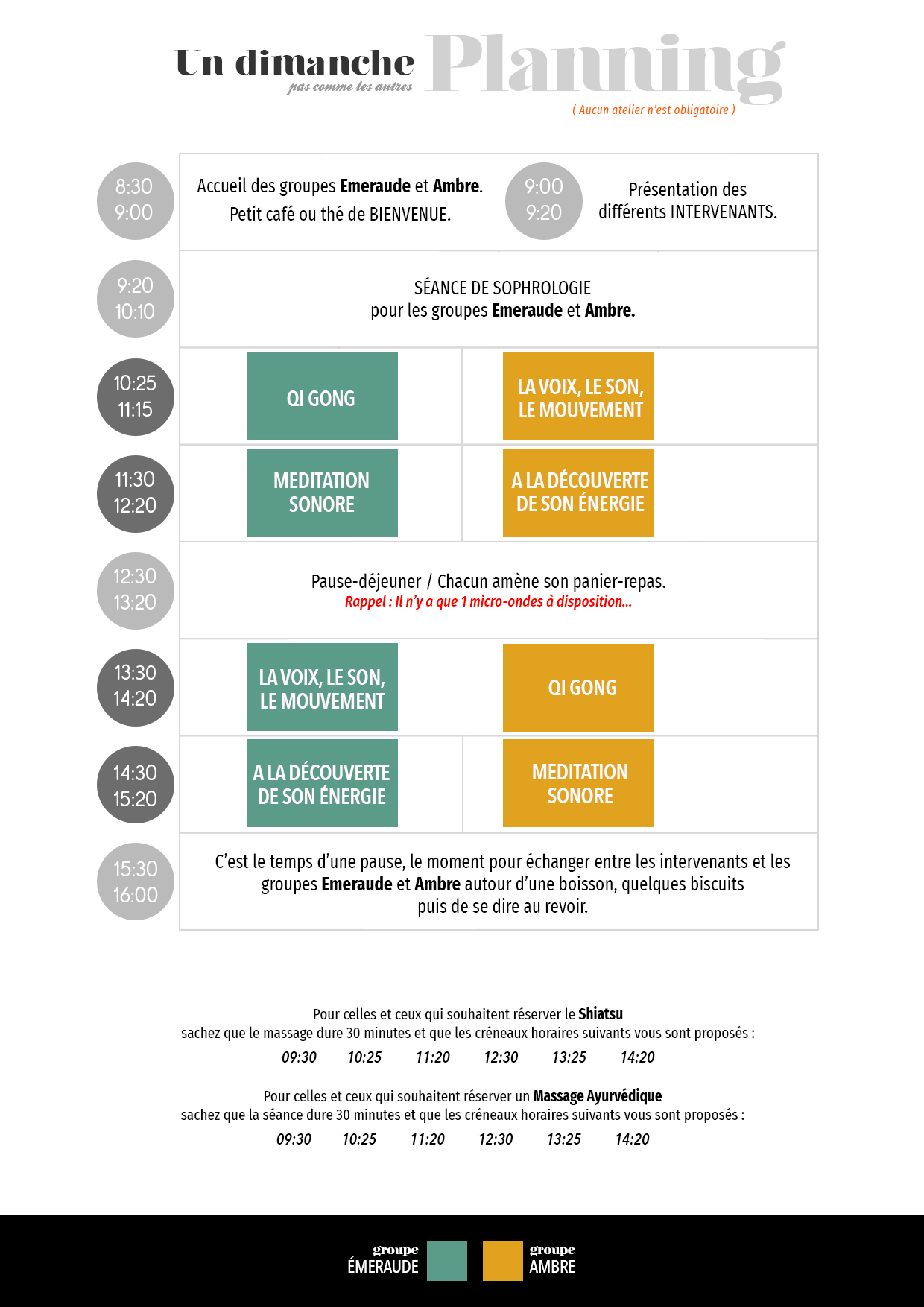 PLANNING EMERAUDE ET AMBRE